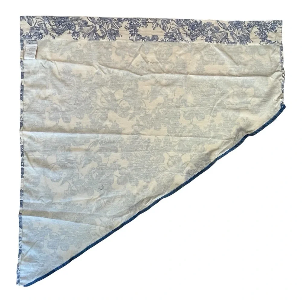 Waverly Garden Room Blue Floral Toile Tier‎ Curtains 36x36 Pair New